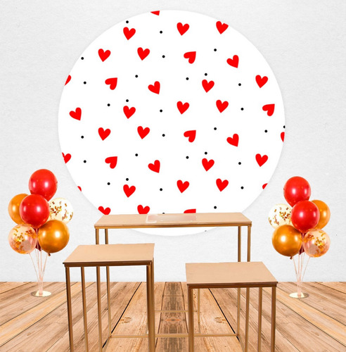 Funda De Tela Corazones Para Panel O Aro De 1,20 Mt. Candy