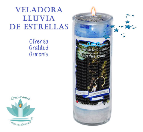 Veladora Lluvia De Estrellas - Ofrenda, Gratitud, Luz