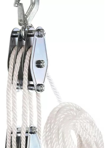 Polea Elevadora Manual, Rueda Y 3 Ruedas 15m Blanca
