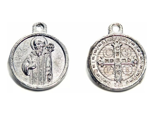 Dije San Benito X 50u. Zamak Niquelado Divino Color Níquel