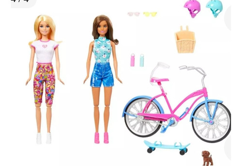 Set 2 Barbies Día De Paseo En Bicicleta