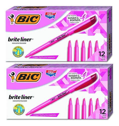 Set Bic Resaltadores 24 U Rosa