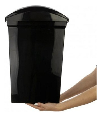 Lixeira Basculante Plastico Sanremo Cesto Lixo 15l Preto