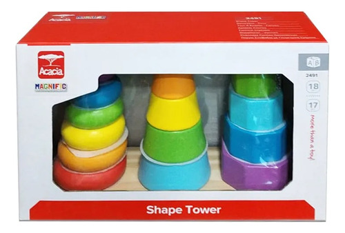 Torres De Encastre Apilables X3 Tooky Toy Shape Tower