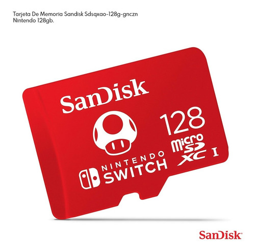 Imagen 4 de 9 de Tarjeta De Memoria Sandisk Sdsqxao-128g-gnczn Nintendo 128gb