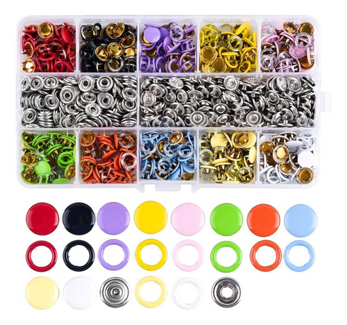 Kit Pulsadores 100 Colores + Pinza Predicador + Caja