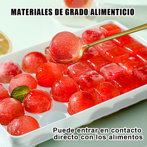 Bandeja Para Cubitos De Hielo Con Tapa Y Cubeta, Redonda Y