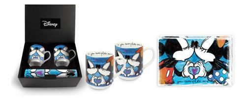 Kit 2 Mugs Canecas E 2 Jogo Americano Estampa Mickey