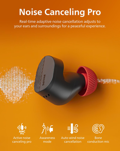 Auriculares Philips Taa5508 True Wireless Con Cancelación De