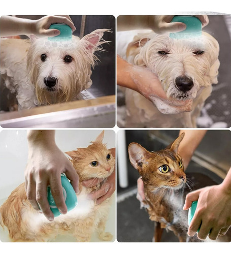 Cepillo Para Perro De Baño Masajeador Dispensador De Shampoo