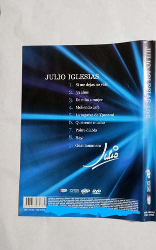 Julio Iglesias Dvd Nuevo Live ! 9 Temas Éxitos Éxitos