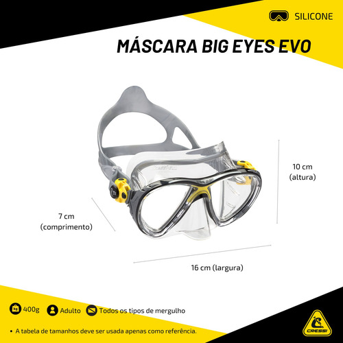 Máscara De Mergulho Cressi Big Eyes Evo