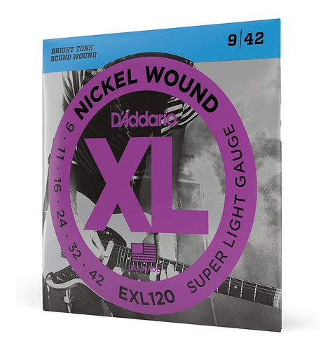 Juego Cuerdas Guitarra Daddario Nickel Wound Exl120