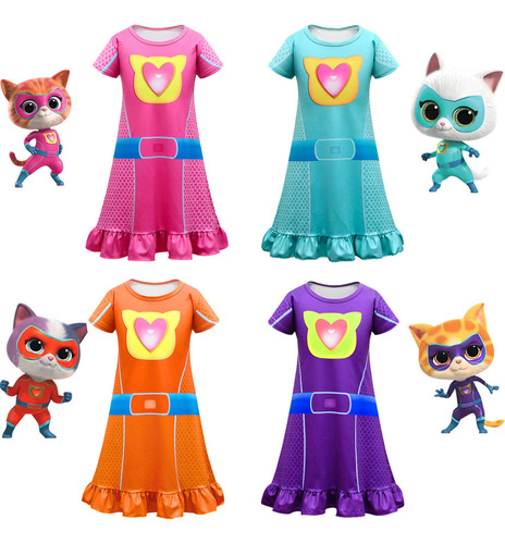 Nuevo Vestido De Pijama Niñas Superkitties Cosplay Traje