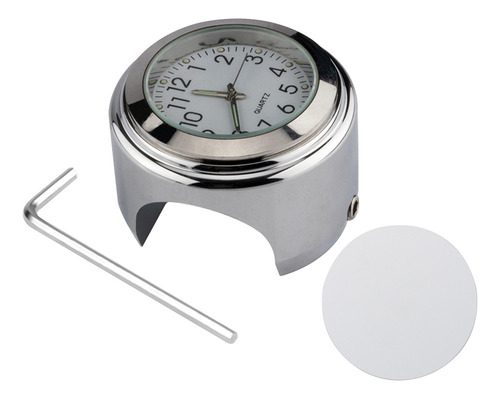 Reloj Universal Para Manillar De Motocicleta, Esfera Platead