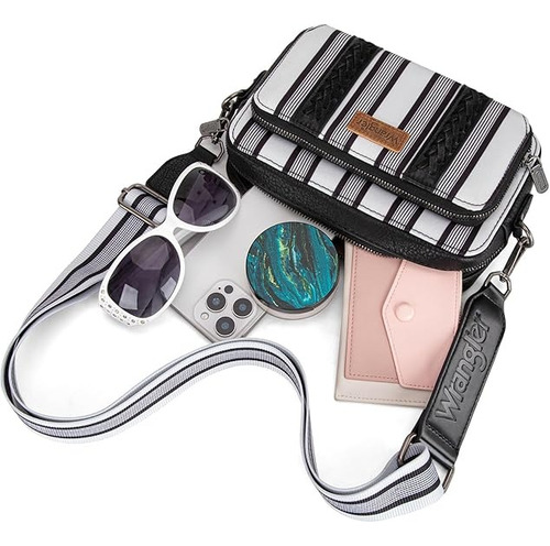 Cartera Deportiva Wrangler Cowgirl B Importada Original Negro Rayas