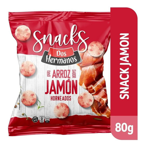 Imagen 2 de 7 de Snacks Arroz Horneados Sabor A Jamon Dos Hermanos Sin Tacc