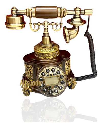 Telefono Modelo Antiguo Resina Digital 29 Cm Identificador