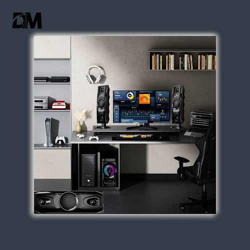 Minicomponente Bluetooth Con Luz Led Dm-s10 Color Negro Potencia RMS 120 W