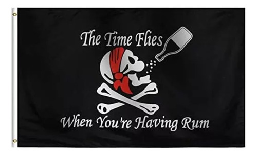 Bandera The Pirate Time Flies When You Have Rum 1.5 X 0.9 M Pirata