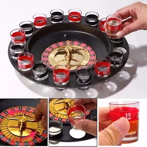Juego de casino Shot Roulette - 16 tazas de bebida destilada