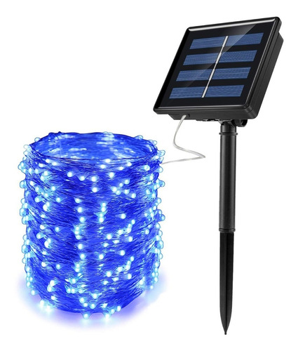 Guirnalda 200 Led Alambre Hada Boda 20mts Blanco Frio Solar