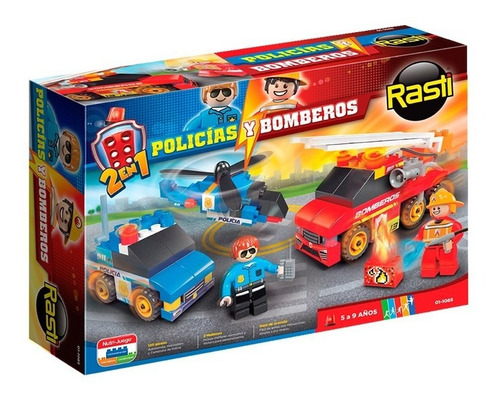 Bloques Policia-bombero 130 Piezas Original Rasti