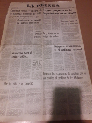 Tapa Diario La Prensa 31 12 1982 Malvinas Illia 