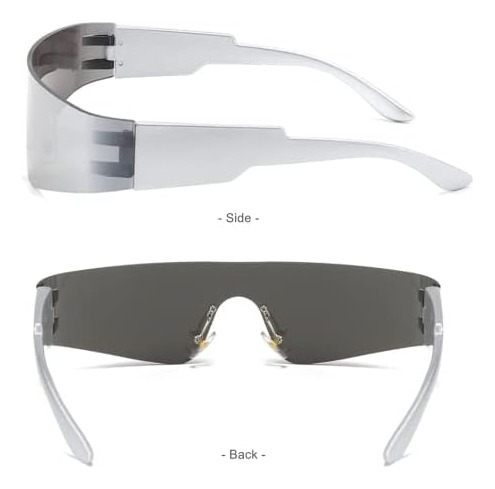 Bawuyi Y2k Futuristic Wrap Around Gafas De Sol Hombres Mujer