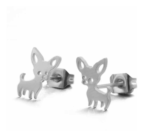 Aretes Perro Chihuahua Chihuahueño Acero Inoxidable Cute Dog