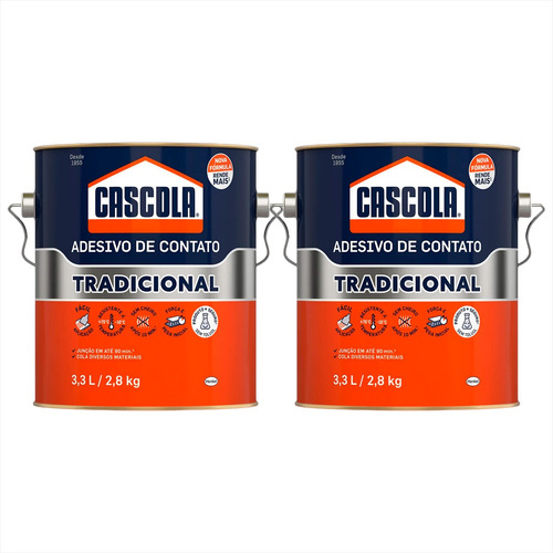 Cola Adesivo De Contato Tradicional 2,8 Kg Sapateiro Kit 2