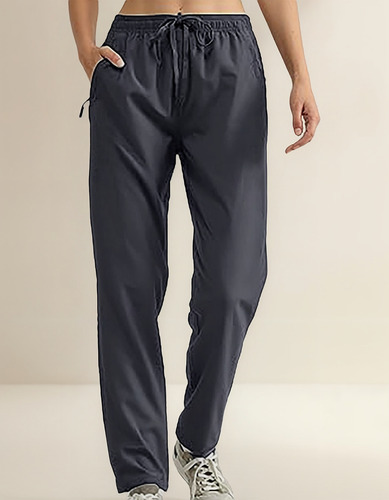 Pantalón Deportivo Con Bolsillos Con Cierre Para Mujer