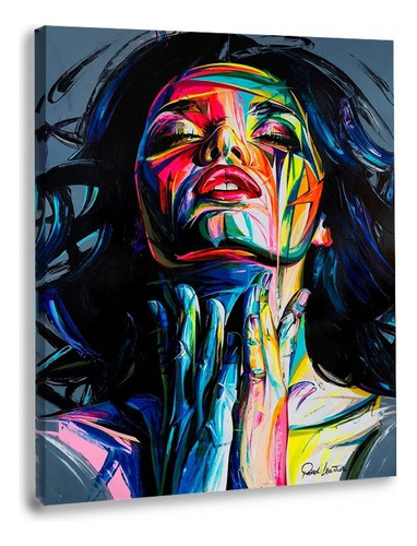Canvas | Mega Cuadro Decorativo | Mujer Pop Art | 140x90 Color Brunette