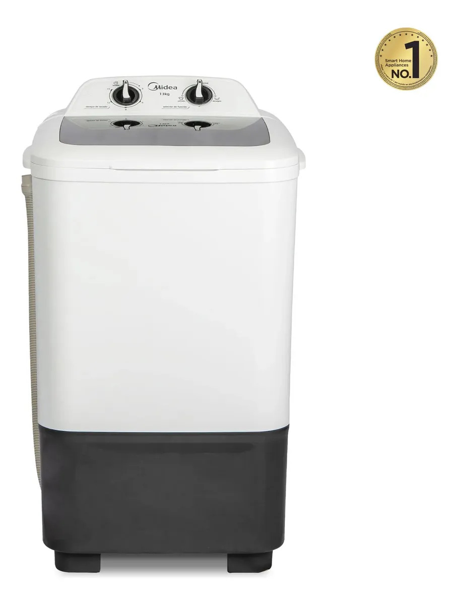 Lavadora Midea Una Tina 13kg Dual Force Blanca Color Blanco/Gris