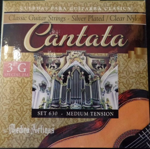 Imagen 1 de 3 de Encordado Guitarra Clásica Cantata 630 Medium 3ra Entorchada
