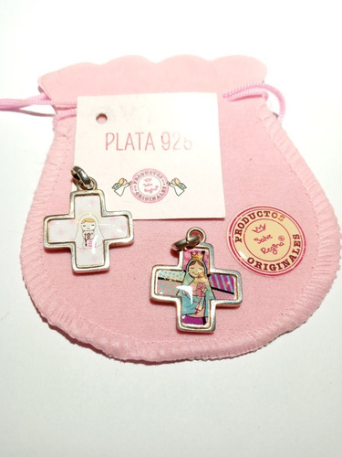 Imagen 2 de 2 de Dije Cruz Del Equilibrio Plata 925 Salve Regina Virgen