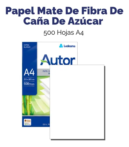 Resma Autor A4 multifunción de 500 hojas de 75g color blanco por unidad