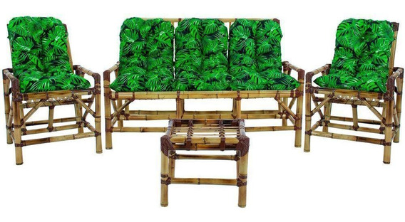 Jogo Cadeira Bambu Natal Rn Casa Moveis Decoracao Conjunto | MercadoLivre 📦