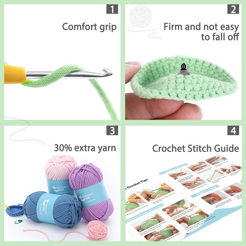 Kit De Crochet Para Principiantes: Hilo Suave Y Ganchos