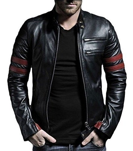 Chaqueta De Cuero Genuino Para Hombre