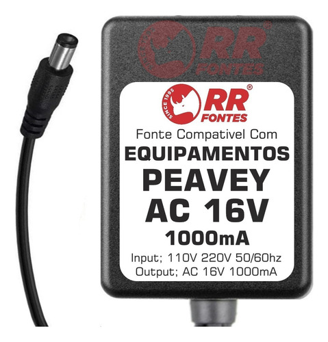Fonte 16vac Para Mesa Mixer Peavey M-8 Pc-1600x Pfc-10 Stomp