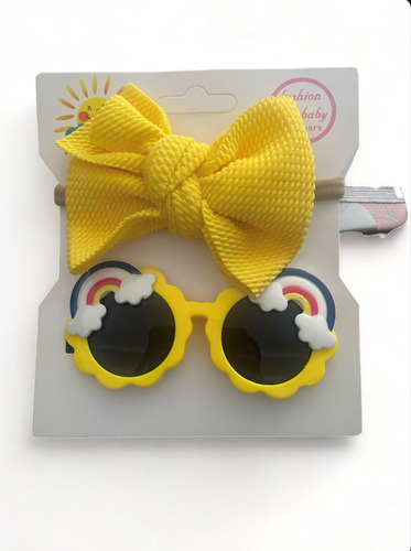 Set De Lentes+cintillos Elástico Con Lazo Para Bebés/niñas