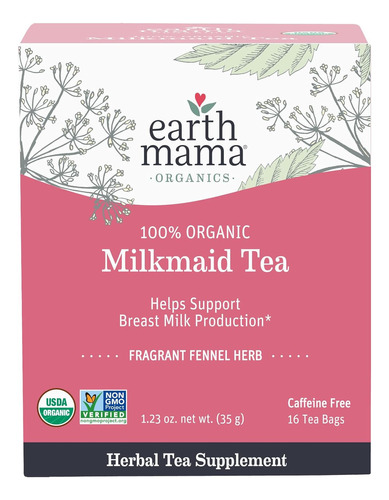 16saq Milkmaid Organic Té Lactancia Leche Madre Mothers Milk