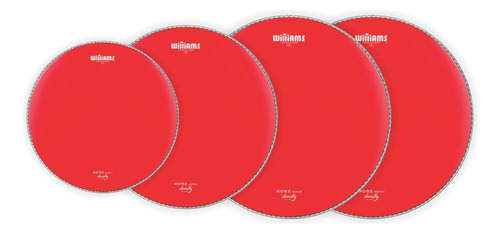 Kit De Peles Bateria Williams Density Coated 10''13''14''14 Cor Vermelho