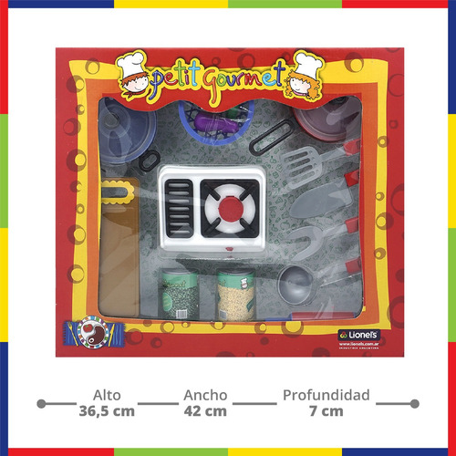 Petit Gourmet Set Juego De Cocina Accesorios Y Anafe Color Blanco