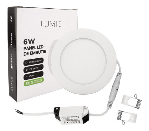 Imagen 3 de 8 de Plafon Led 6w Techo Embutir Lampara Redondo
