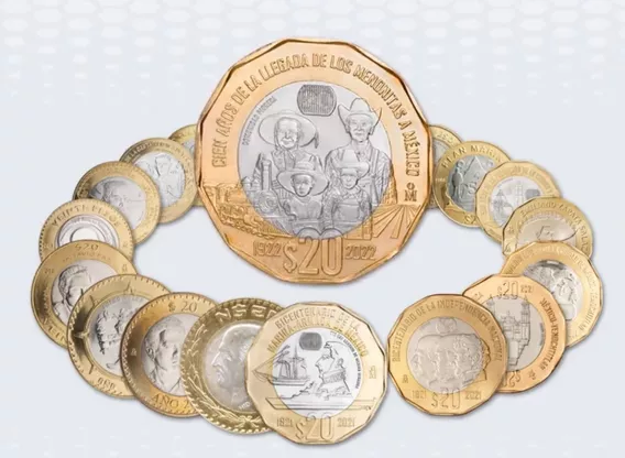 Monedas 20 Pesos  Conmemorativas 24 + 2 Billetes Ajolote