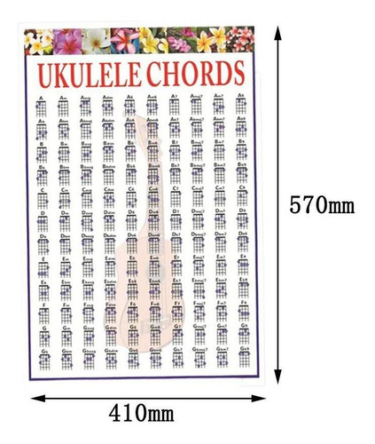Imagen 5 de 5 de Cartel De Instrucción De Acordes De Ukelele Pósters De L