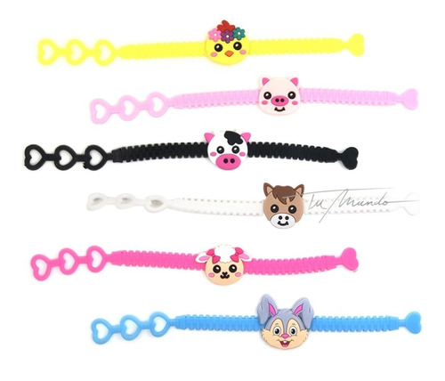 Pulsera Animalitos - 19 Cm X 12 Unidades - Universo Mágico