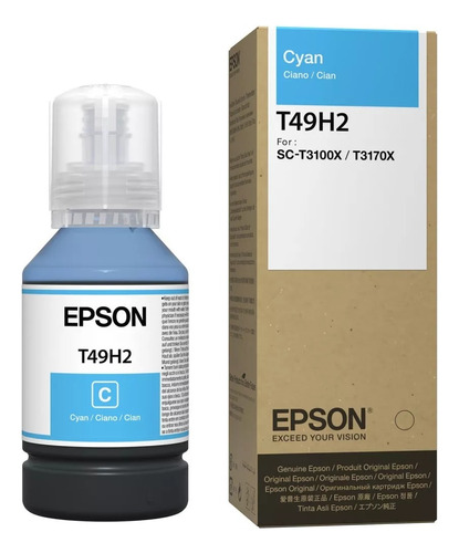 Botella De Tinta Epson T49h 140ml Para T 3170x Cyan Original